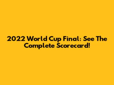 2022 World Cup Final: See The Complete Scorecard!