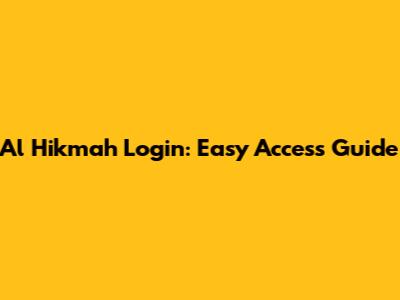 Al Hikmah Login: Easy Access Guide
