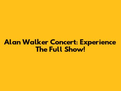 Alan Walker Concert: Experience The Full Show!