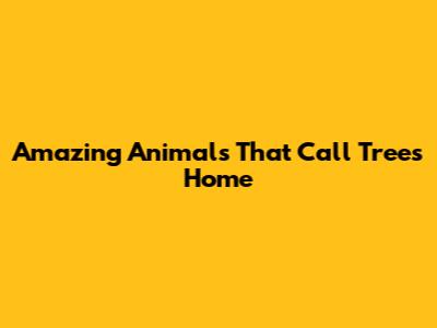 Amazing Animals That Call Trees Home
