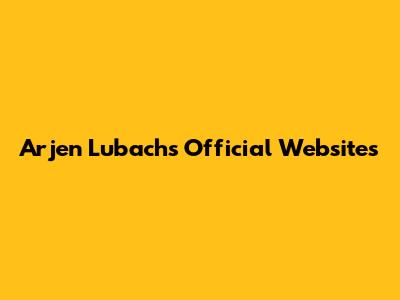 Arjen Lubach's Official Websites
