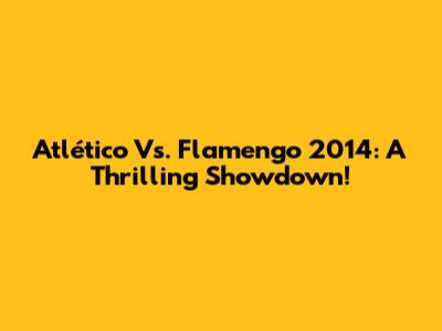 Atlético Vs. Flamengo 2014: A Thrilling Showdown!