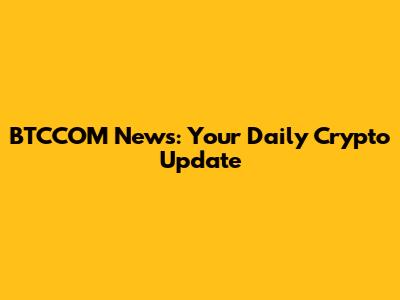 BTCCOM News: Your Daily Crypto Update