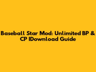 Baseball Star Mod: Unlimited BP & CP IDownload Guide