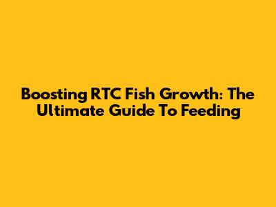 Boosting RTC Fish Growth: The Ultimate Guide To Feeding