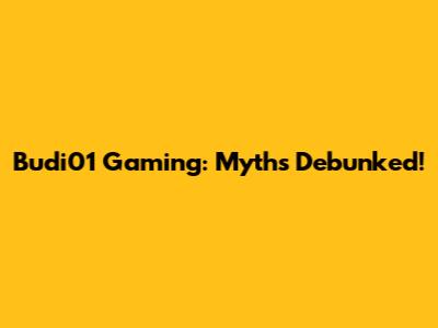 Budi01 Gaming: Myths Debunked!