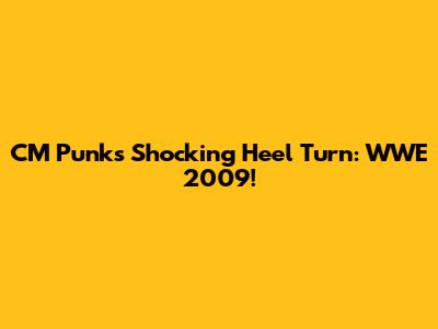 CM Punk's Shocking Heel Turn: WWE 2009!