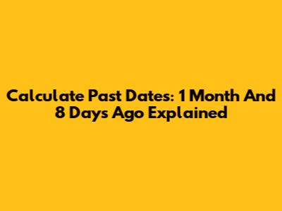 Calculate Past Dates: 1 Month And 8 Days Ago Explained