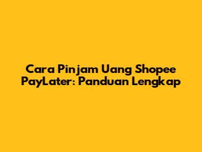 Cara Pinjam Uang Shopee PayLater: Panduan Lengkap