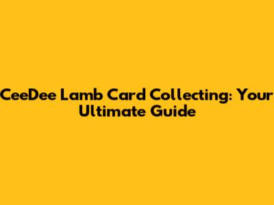 CeeDee Lamb Card Collecting: Your Ultimate Guide