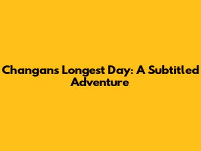 Chang'an's Longest Day: A Subtitled Adventure