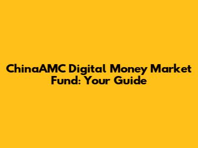 ChinaAMC Digital Money Market Fund: Your Guide