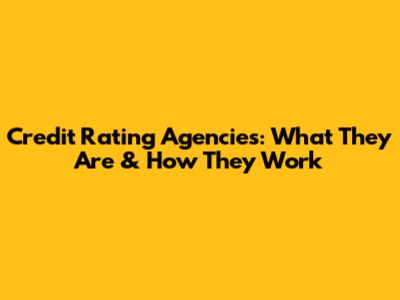 Credit Rating Agencies: What They Are & How They Work