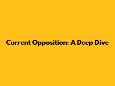 Current Opposition: A Deep Dive