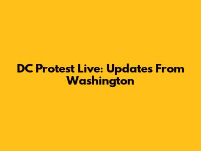 DC Protest Live: Updates From Washington