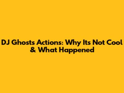 DJ Ghost's Actions: Why It's Not Cool & What Happened
