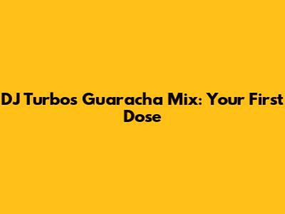 DJ Turbo's Guaracha Mix: Your First Dose