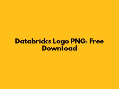 Databricks Logo PNG: Free Download