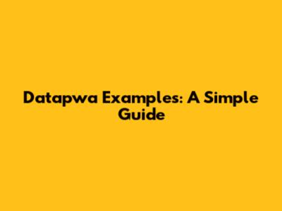 Datapwa Examples: A Simple Guide