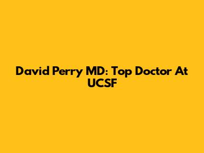 David Perry MD: Top Doctor At UCSF