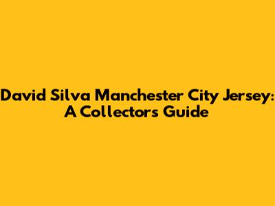 David Silva Manchester City Jersey: A Collector's Guide