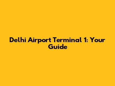 Delhi Airport Terminal 1: Your Guide