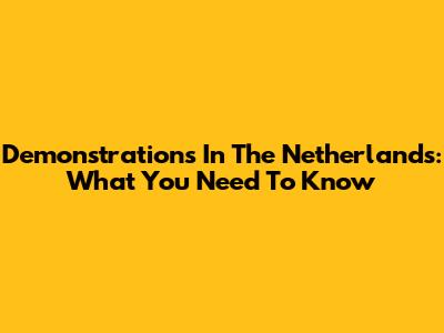 Demonstrations In The Netherlands: What You Need To Know
