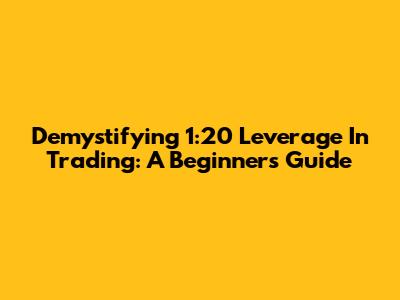Demystifying 1:20 Leverage In Trading: A Beginner's Guide