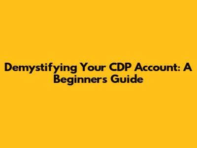 Demystifying Your CDP Account: A Beginner's Guide