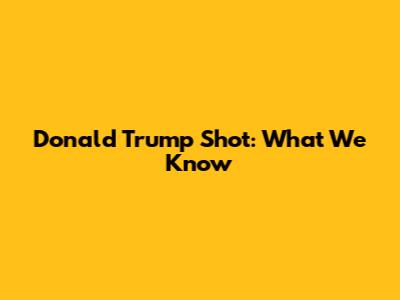 Donald Trump Shot: What We Know
