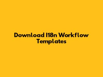 Download I18n Workflow Templates
