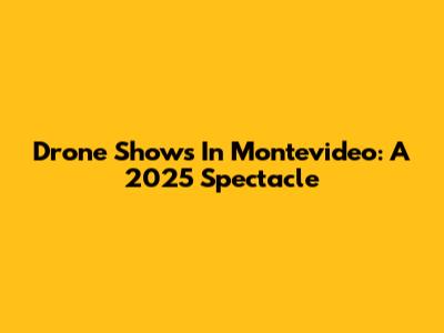 Drone Shows In Montevideo: A 2025 Spectacle