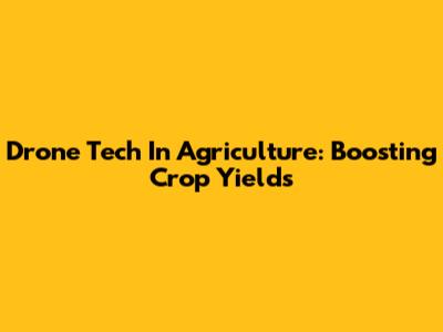 Drone Tech In Agriculture: Boosting Crop Yields