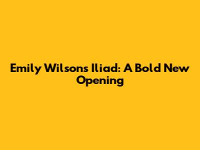 Emily Wilson's Iliad: A Bold New Opening
