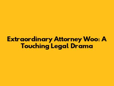 Extraordinary Attorney Woo: A Touching Legal Drama