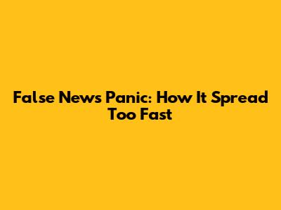 False News Panic: How It Spread Too Fast