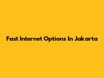 Fast Internet Options In Jakarta