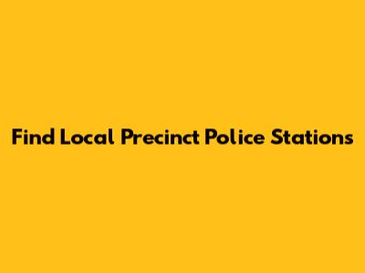 Find Local Precinct Police Stations
