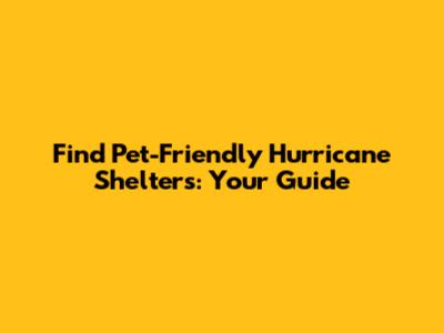 Find Pet-Friendly Hurricane Shelters: Your Guide