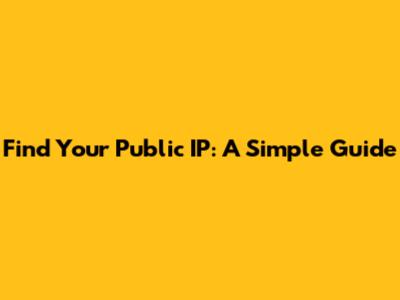 Find Your Public IP: A Simple Guide