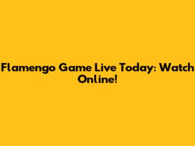 Flamengo Game Live Today: Watch Online!