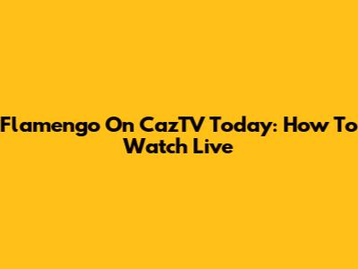 Flamengo On CazTV Today: How To Watch Live