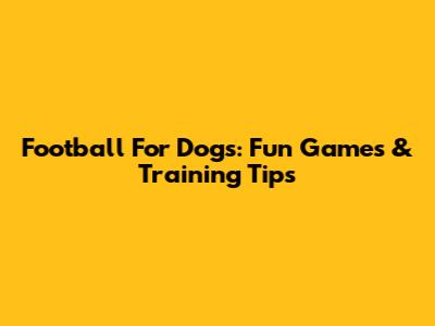 Football For Dogs: Fun Games & Training Tips