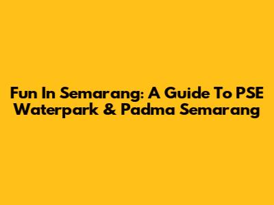 Fun In Semarang: A Guide To PSE Waterpark & Padma Semarang