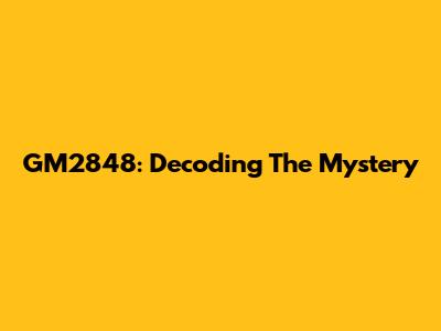 GM2848: Decoding The Mystery