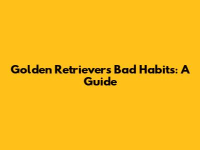 Golden Retriever's Bad Habits: A Guide