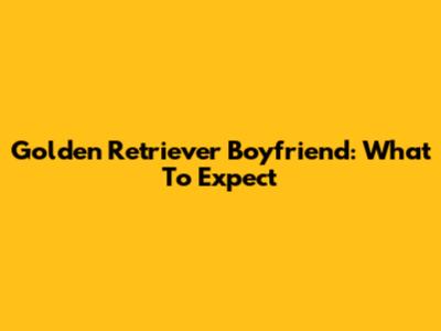 Golden Retriever Boyfriend: What To Expect