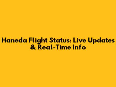Haneda Flight Status: Live Updates & Real-Time Info