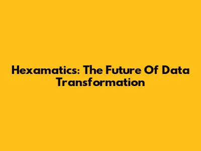 Hexamatics: The Future Of Data Transformation