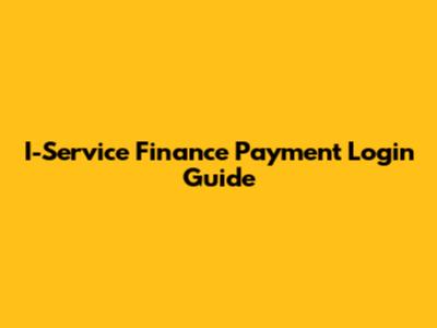 I-Service Finance Payment Login Guide